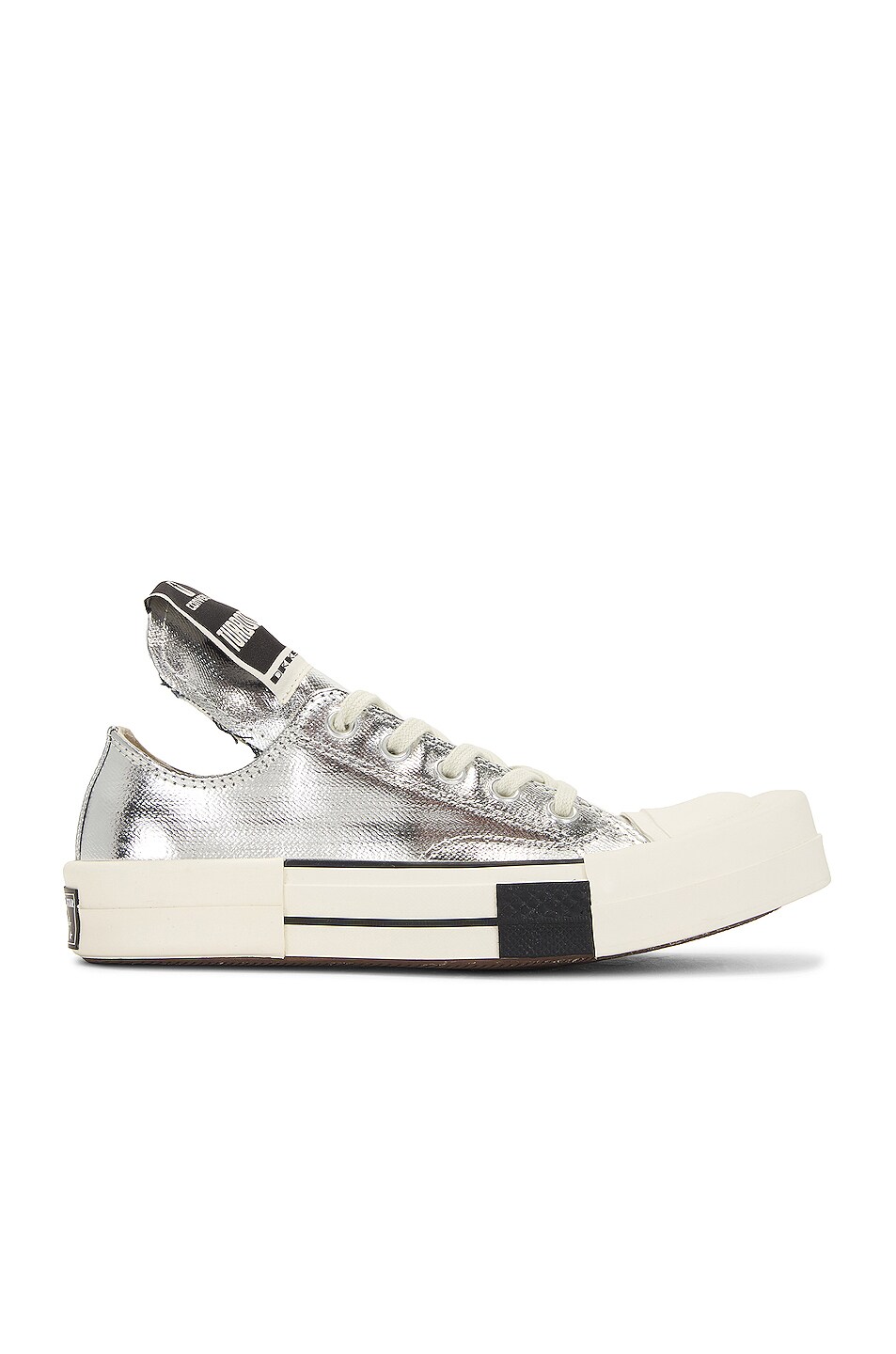 Image 1 of DRKSHDW by Rick Owens Converse TURBODRK OX in Silver Shiny