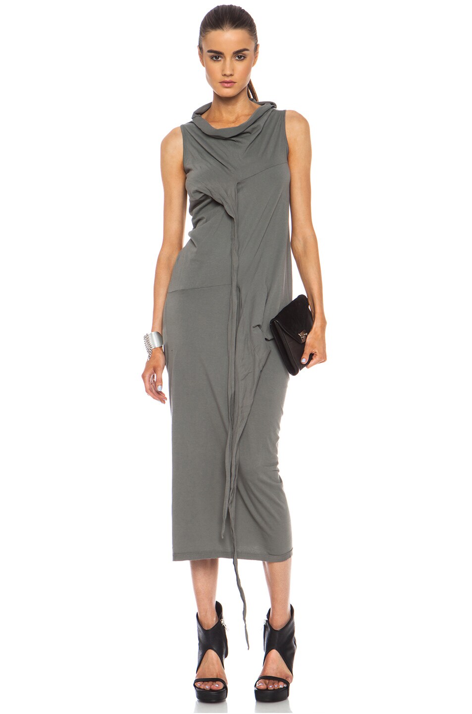 Image 1 of DRKSHDW by Rick Owens Cotton Tie Dress in Delft