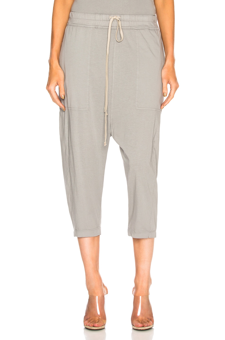 Image 1 of DRKSHDW by Rick Owens Drawstring Cropped Pant in Stone