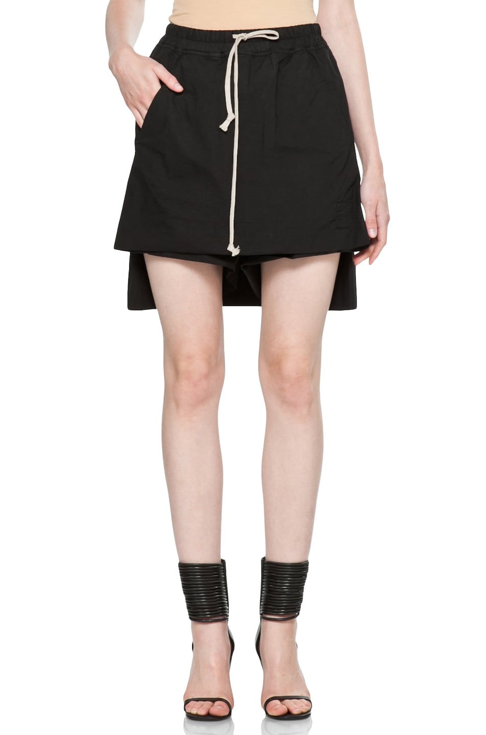 Image 1 of DRKSHDW by Rick Owens Popelin Stretch POD Shorts in Black