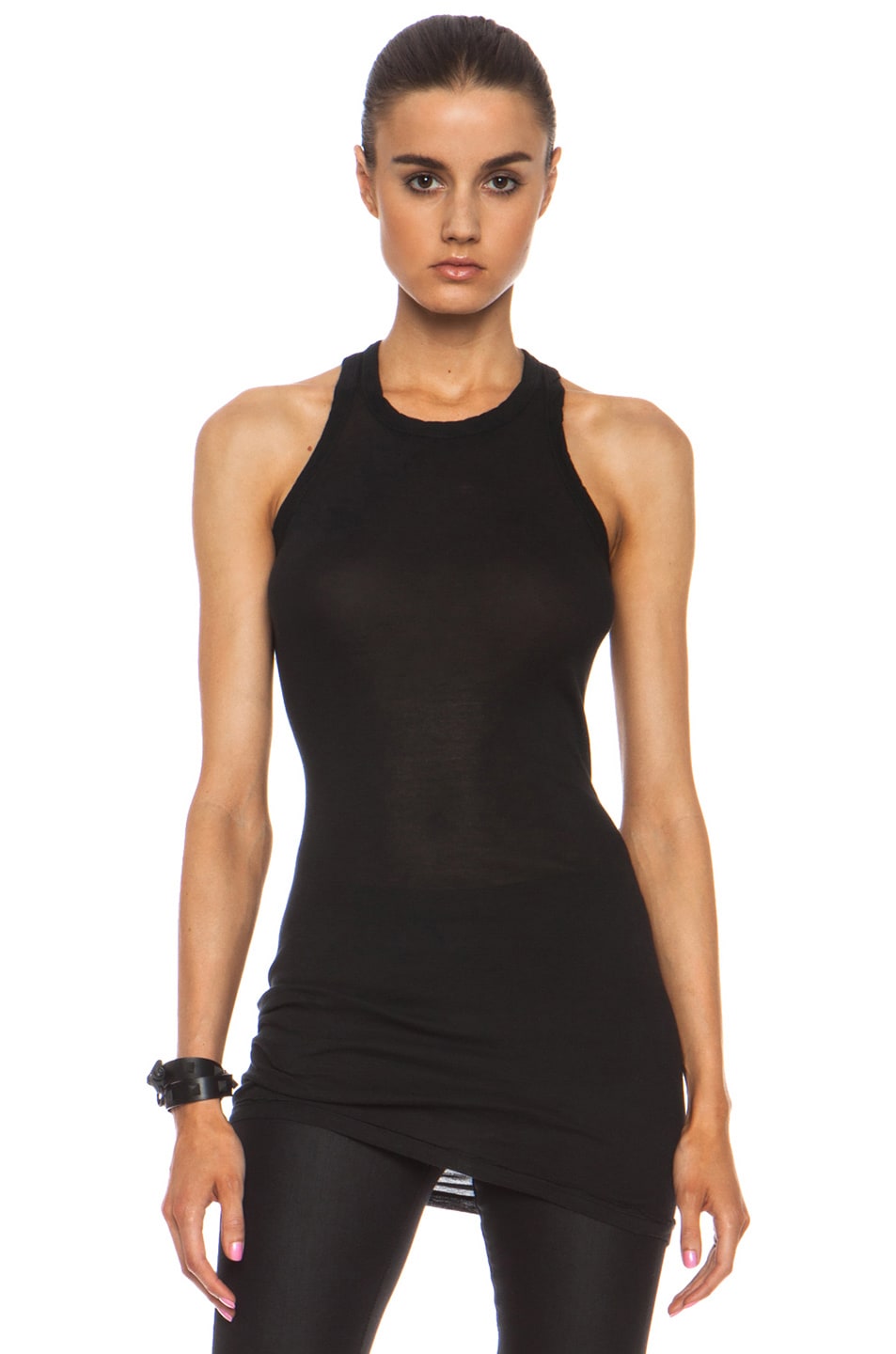 Image 1 of DRKSHDW by Rick Owens Cotton Rib Tank in Black