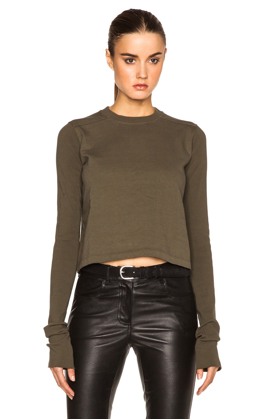 Image 1 of DRKSHDW by Rick Owens Small Level Tee in Army Green