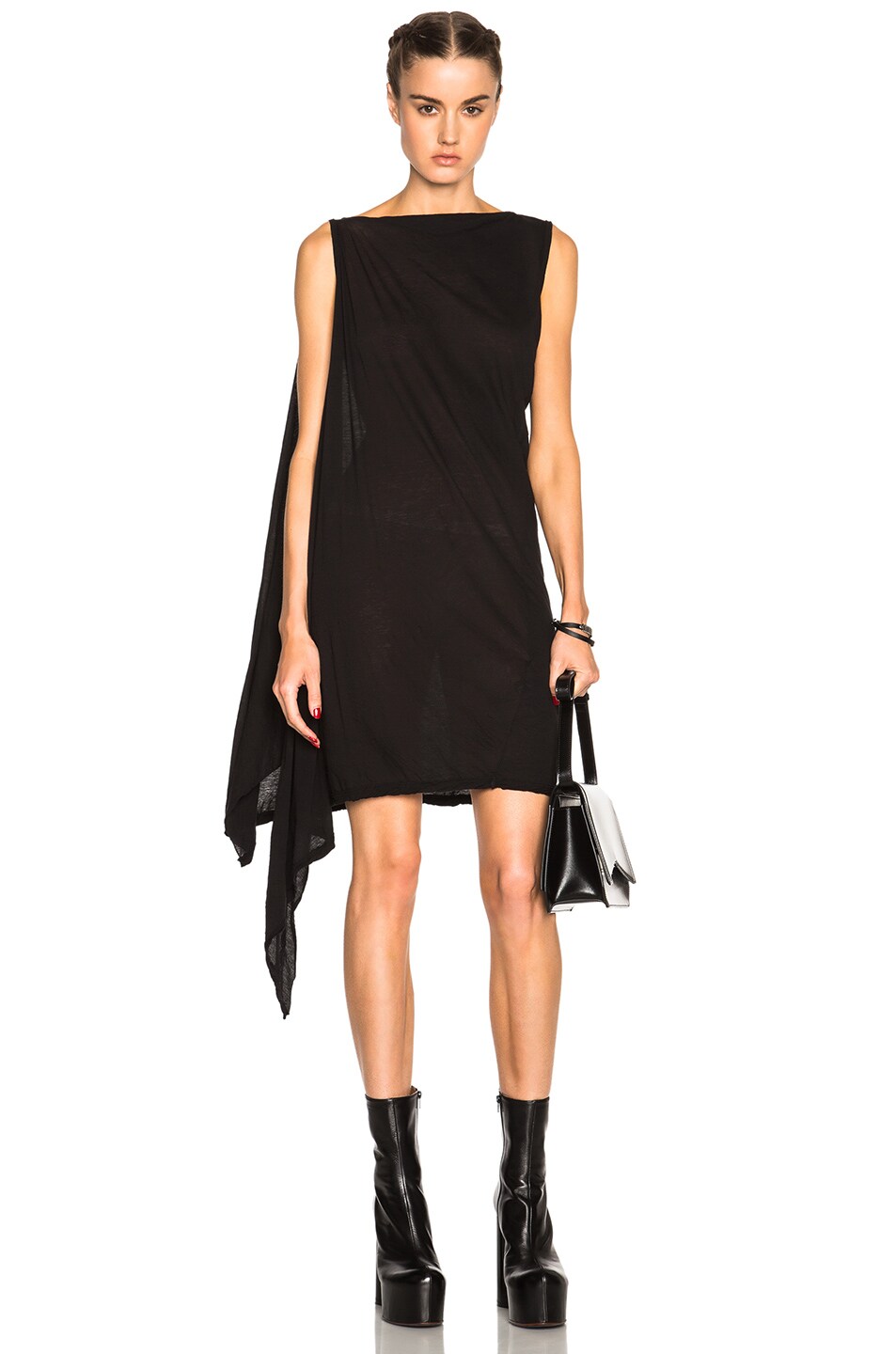 Image 1 of DRKSHDW by Rick Owens Drape Side Tunic Top in Black