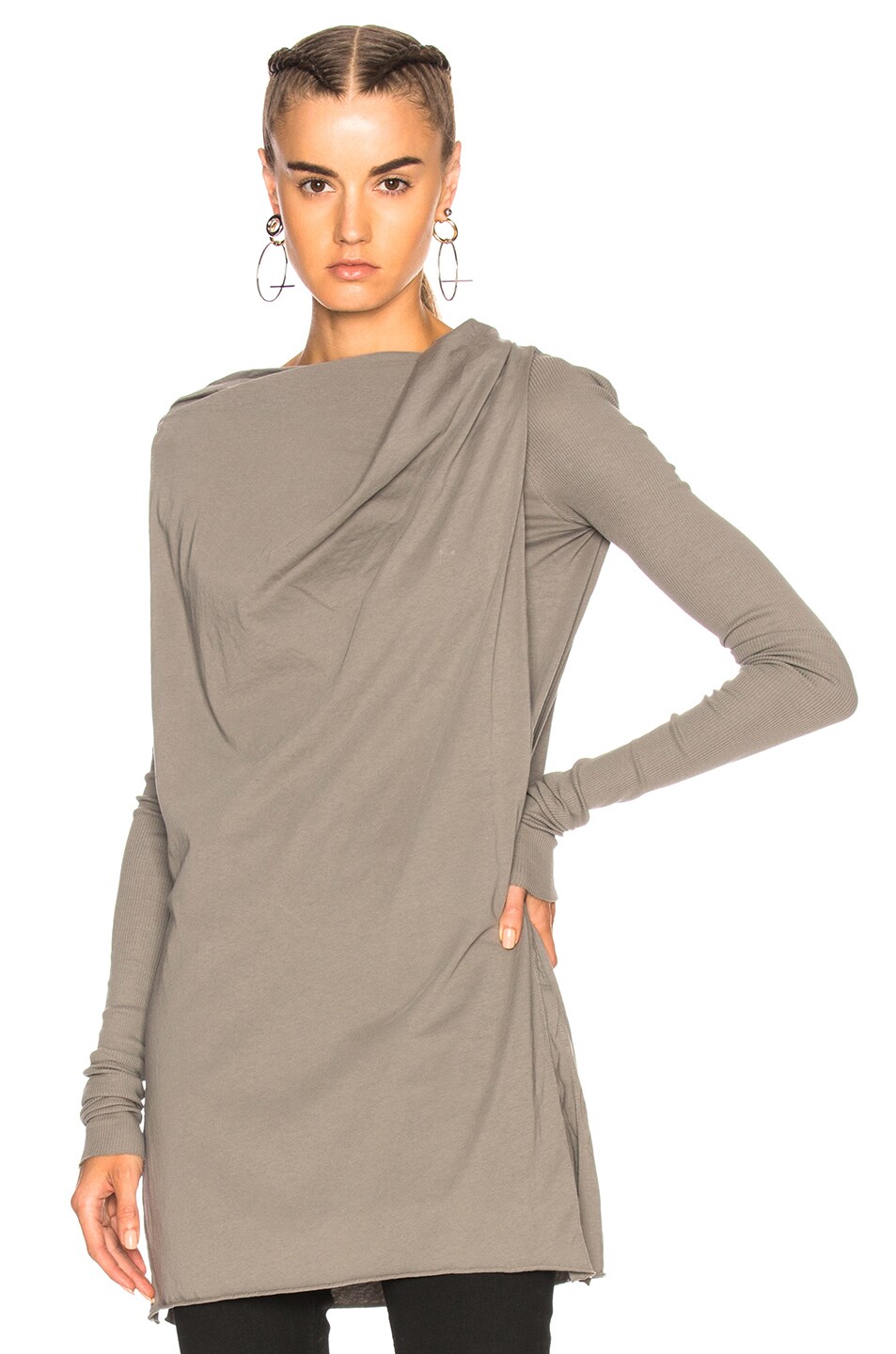 Image 1 of DRKSHDW by Rick Owens Toga Long Sleeve Top in Grey