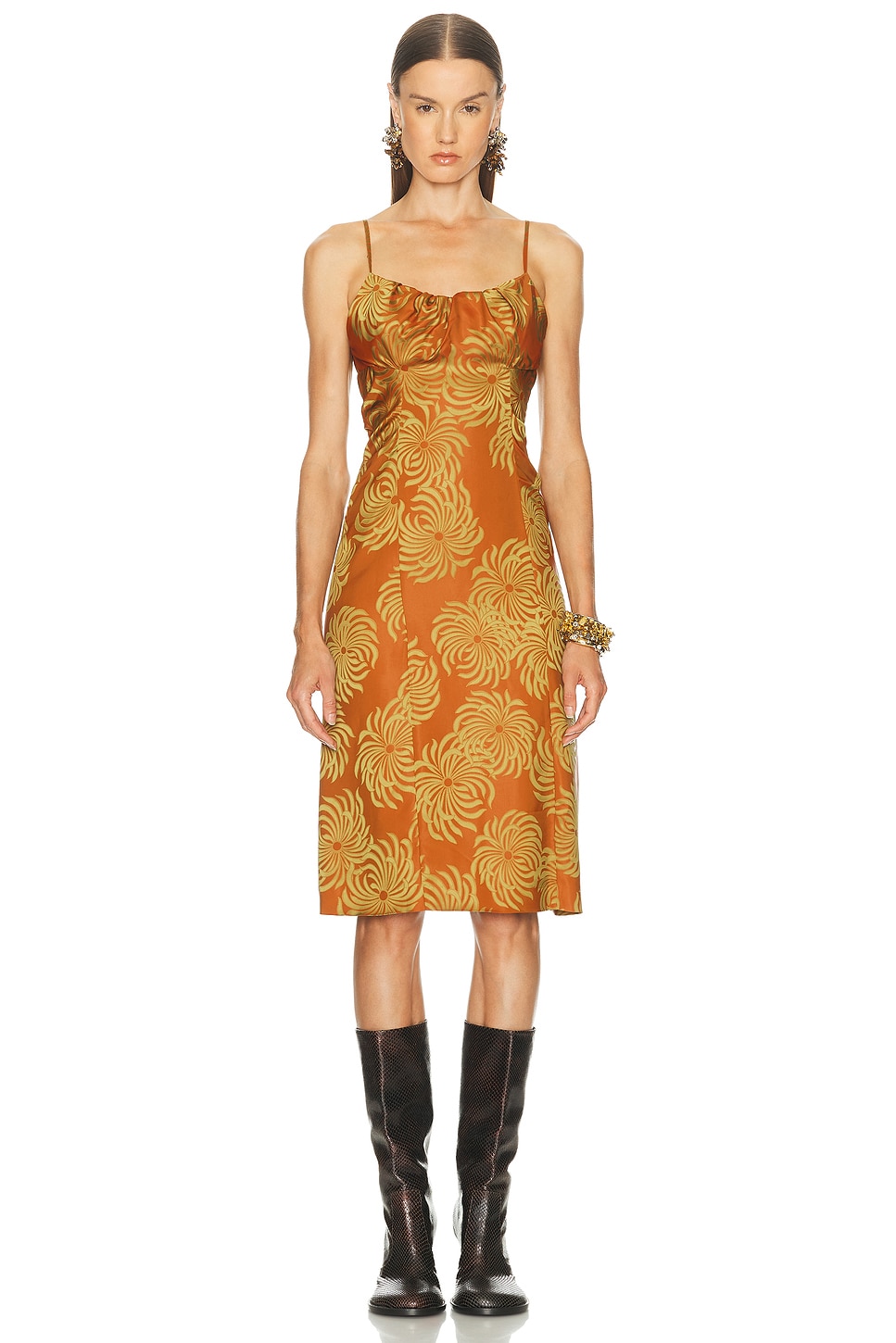 Image 1 of Dries Van Noten Dirios Dress in Orange