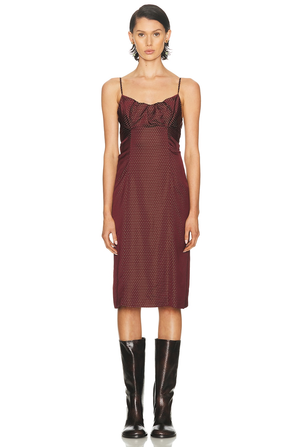 Image 1 of Dries Van Noten Dirios Dress in Burgundy