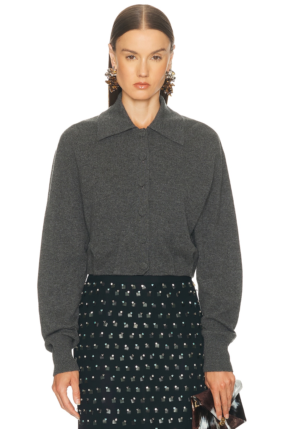Image 1 of Dries Van Noten Tigre Cardigan in Dark Grey
