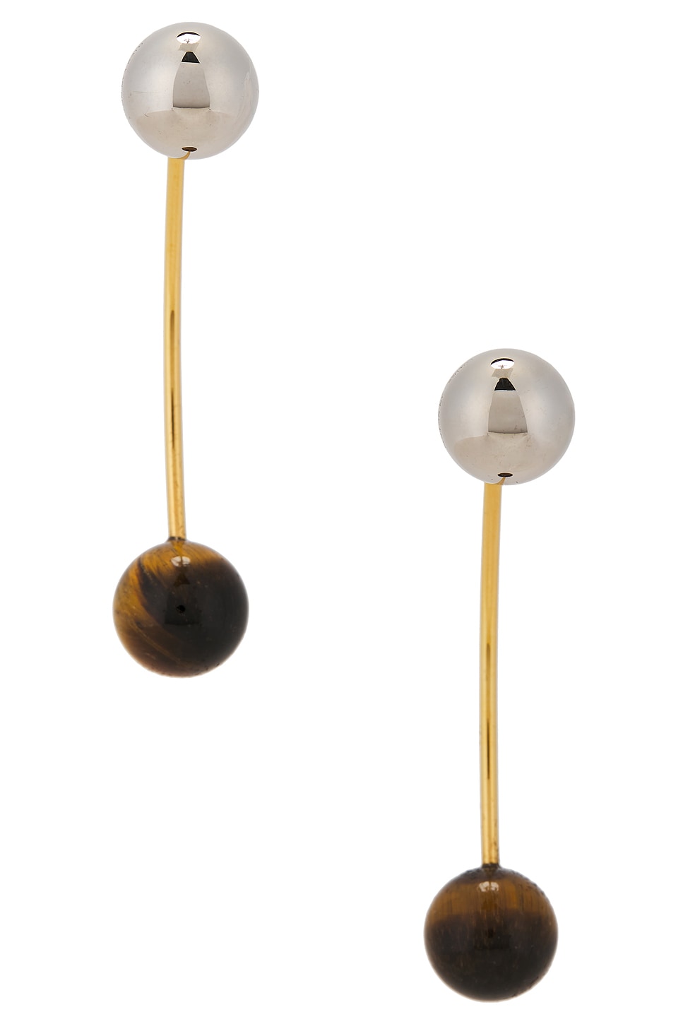 Image 1 of Dries Van Noten Ball Earrings in Tiger-Eye