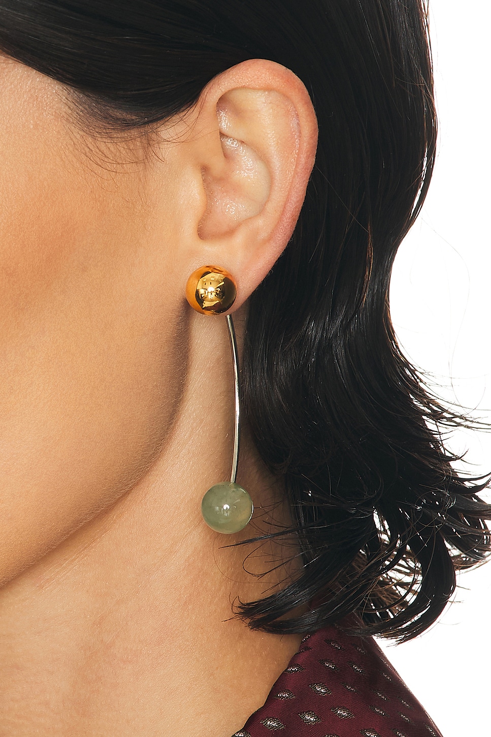 Dries Van Noten Ball Earrings In Gray