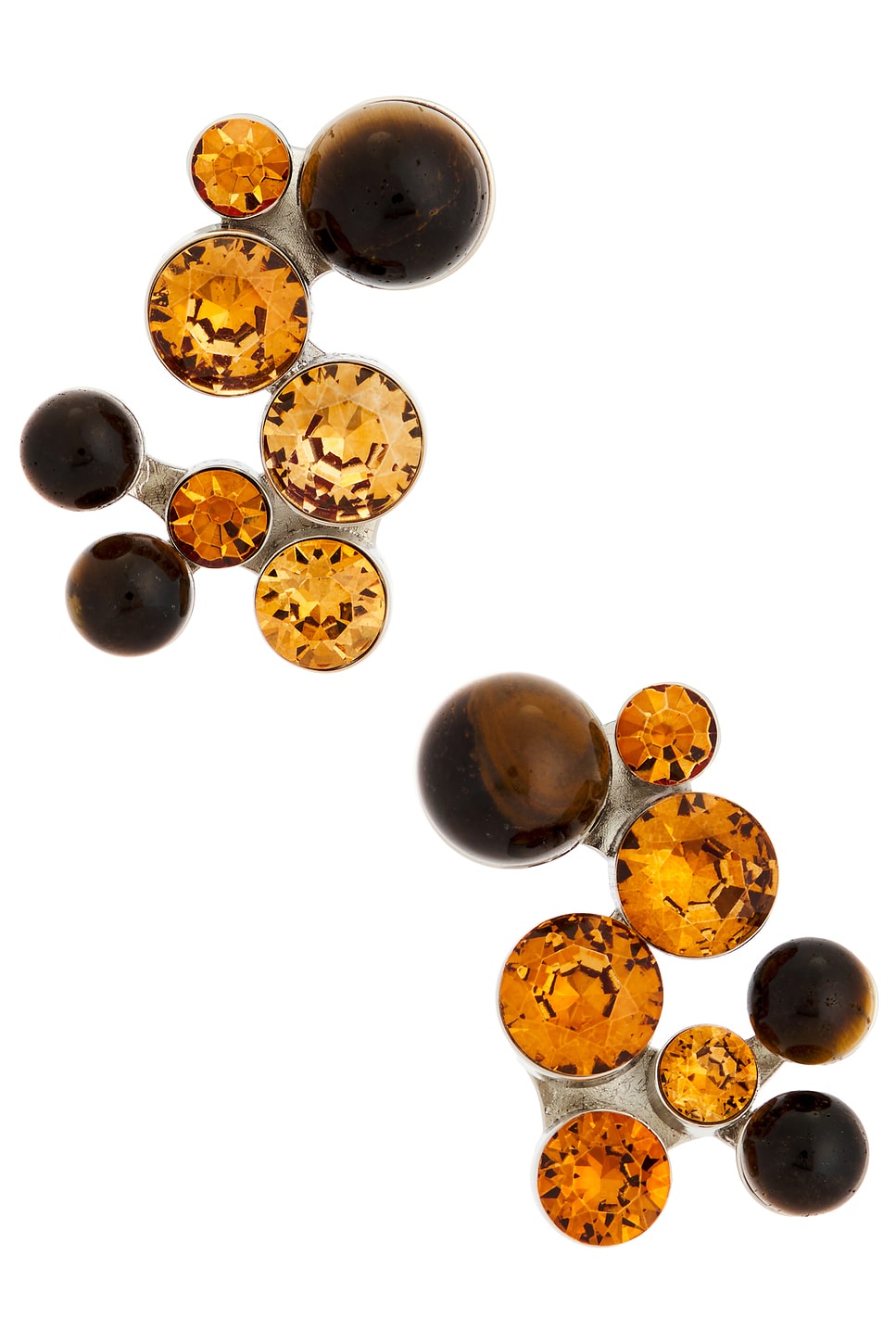 Image 1 of Dries Van Noten Stud Earrings in Tiger-Eye