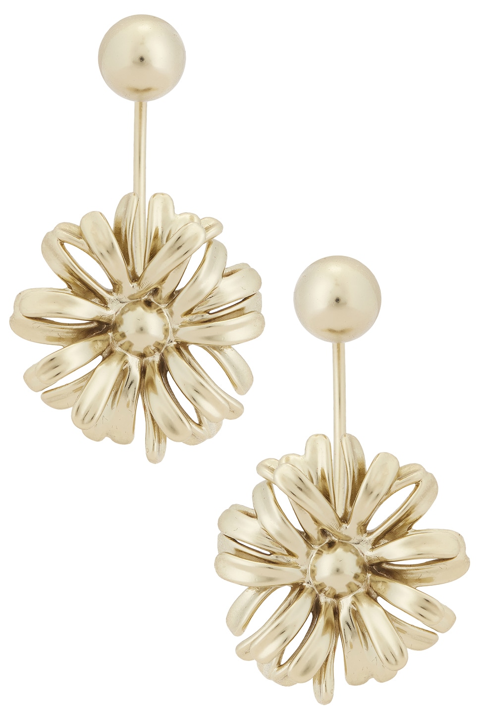 Dries Van Noten Handmade Stud Earrings in Metallic Gold