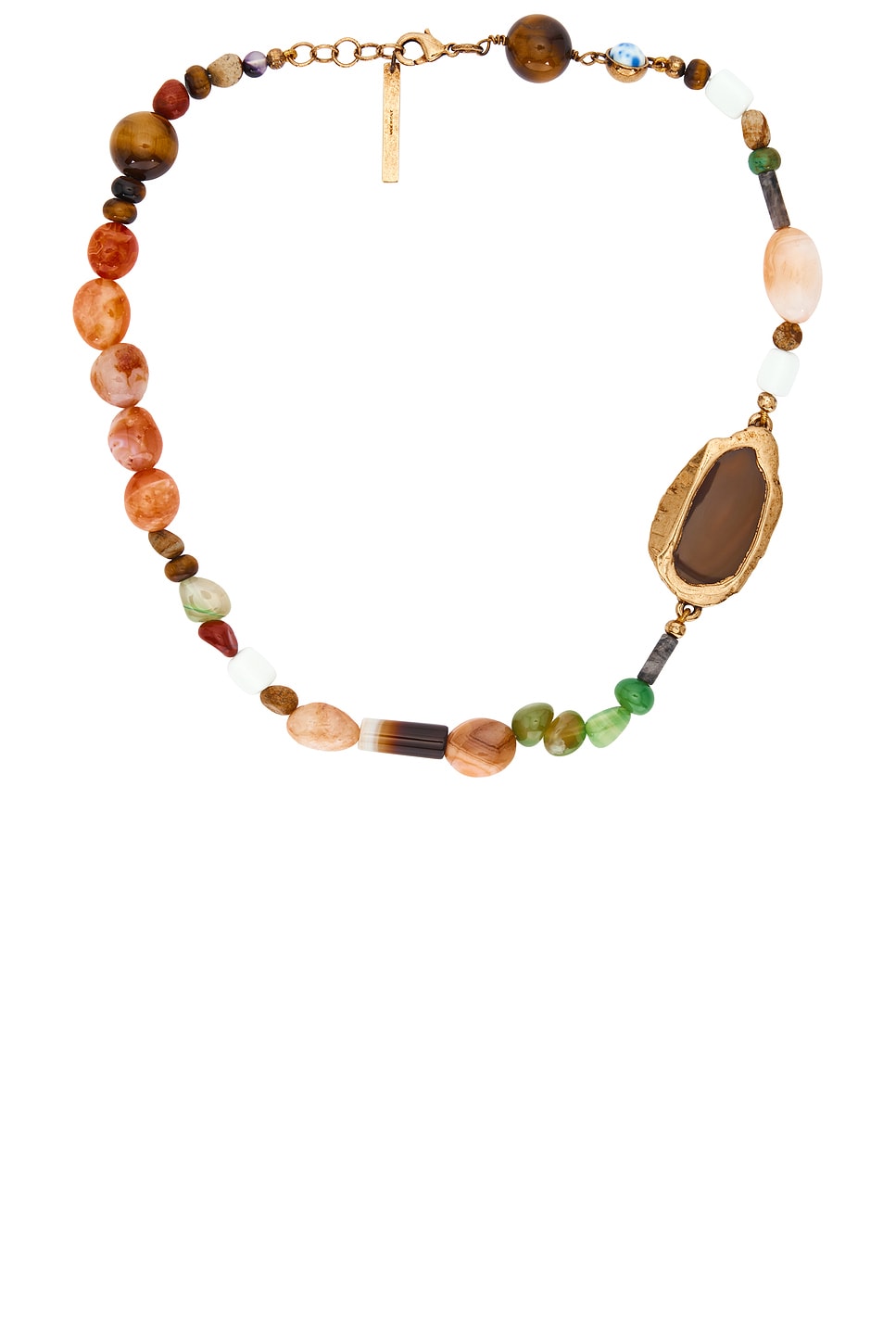 Dries Van Noten Handmade Combination Natural Stones Necklace in Multi