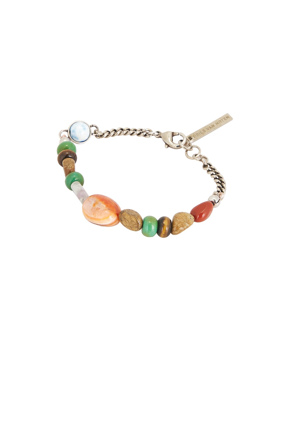 Dries Van Noten Handmade Combination Of Natural Stones Bracelet in Green