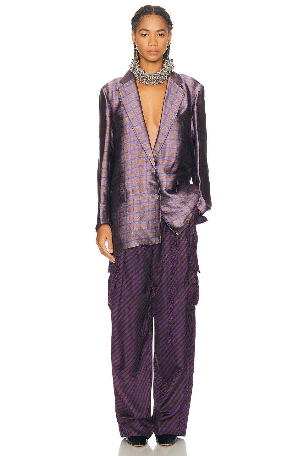 Image 4 of Dries Van Noten Bastis Jacket in Purple