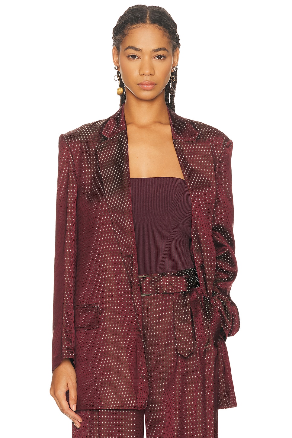 Image 1 of Dries Van Noten Bastis Jacket in Burgundy