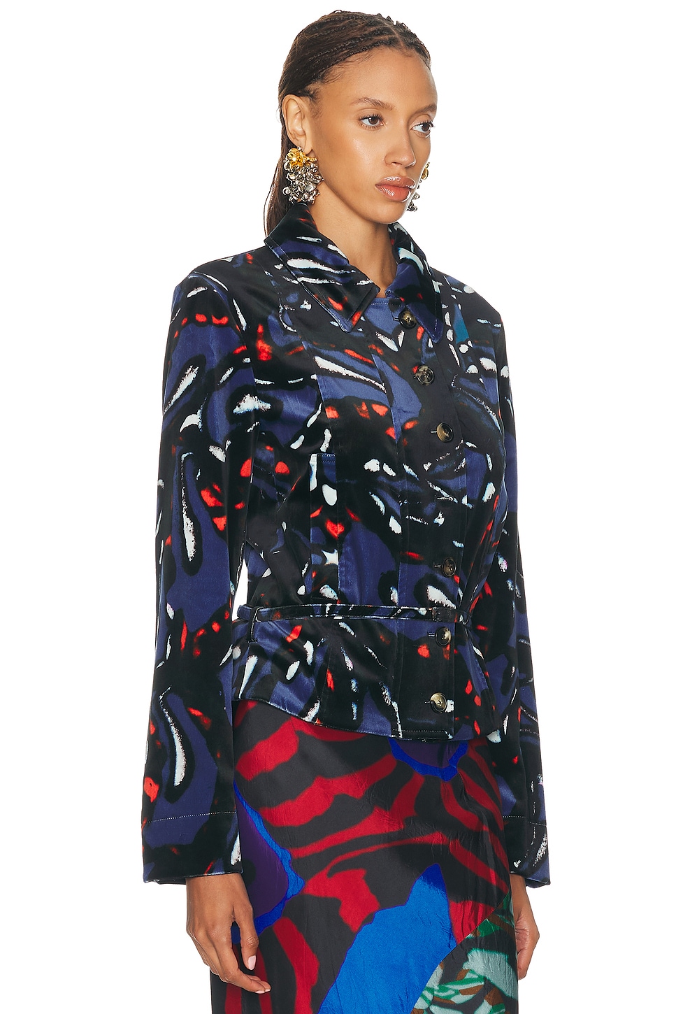 Dries Van Noten Valena Jacket In Blue