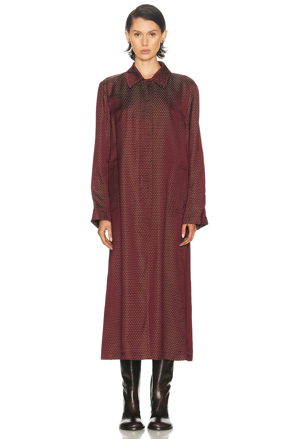 Dries Van Noten Raltonas Coat In Burgundy