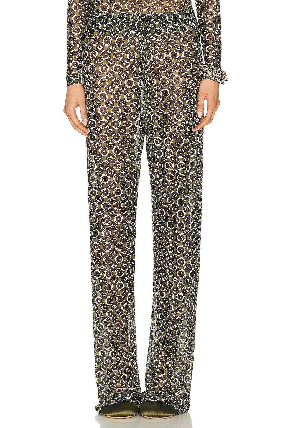 Image 1 of Dries Van Noten Hochas Pants in Green