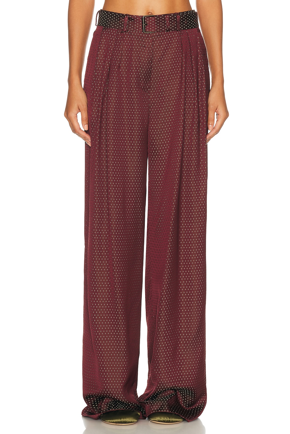 Image 1 of Dries Van Noten Peaches Pants in Burgundy