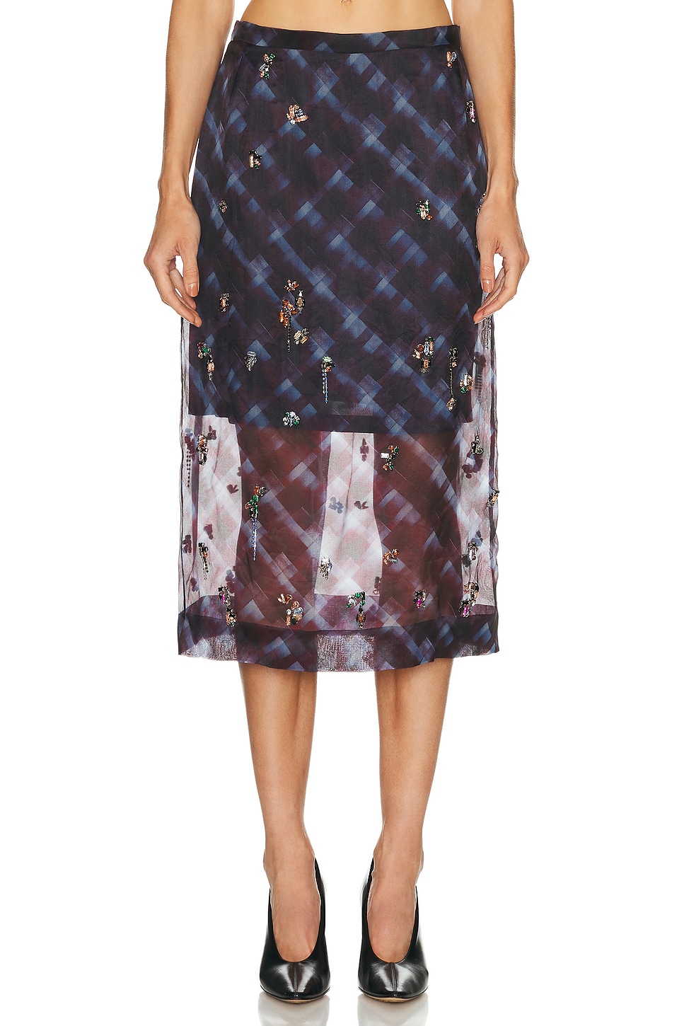 Image 1 of Dries Van Noten Sokna Skirt in Burgundy