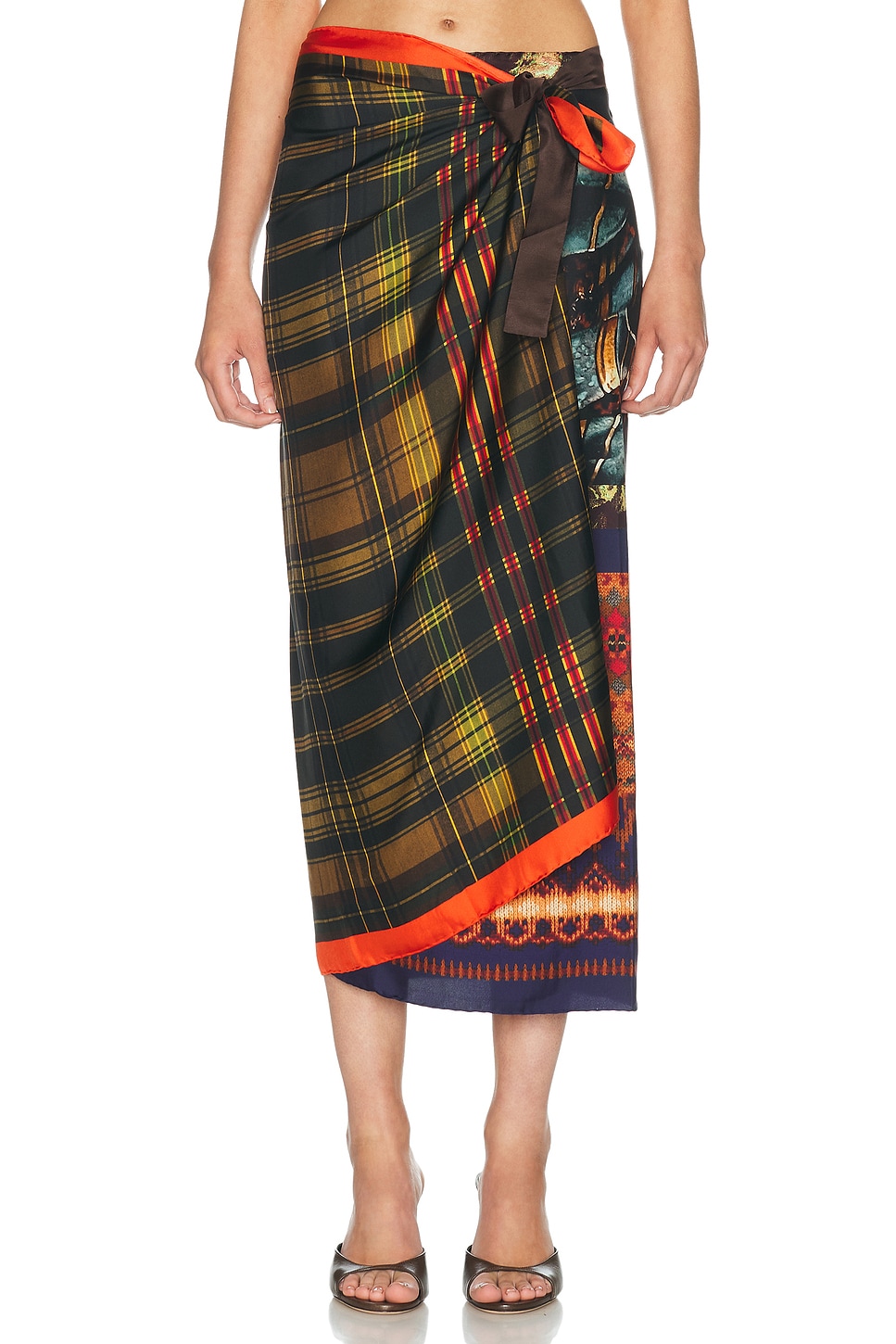 Dries Van Noten Scarfy Long Skirt in Multi