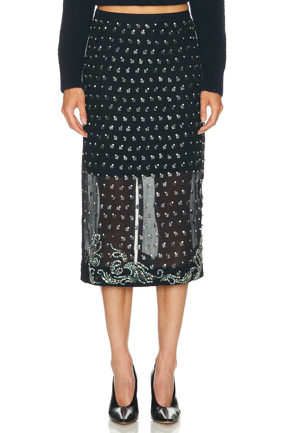Image 1 of Dries Van Noten Sokna Skirt in Navy