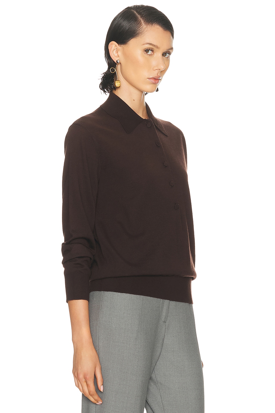 Dries Van Noten Tuno Polo In Brown