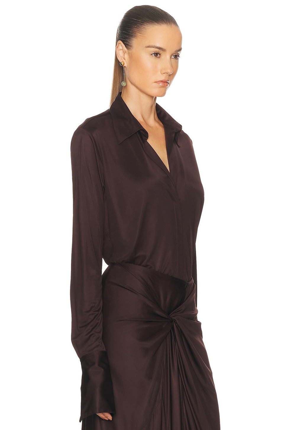 Dries Van Noten Hulindra Shirt In Burgundy