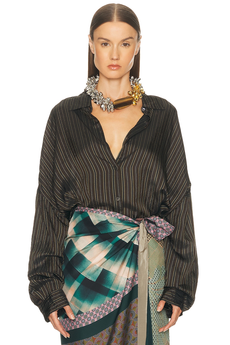 Image 1 of Dries Van Noten Casia Shirt in Brown