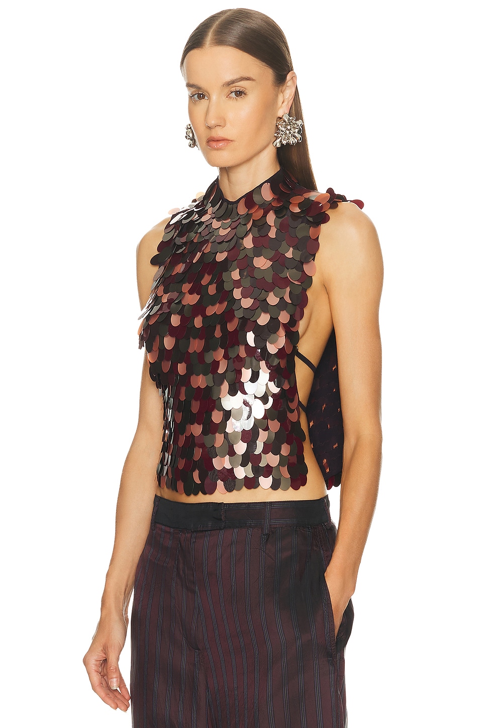 Image 1 of Dries Van Noten Carmasa Top in Burgundy