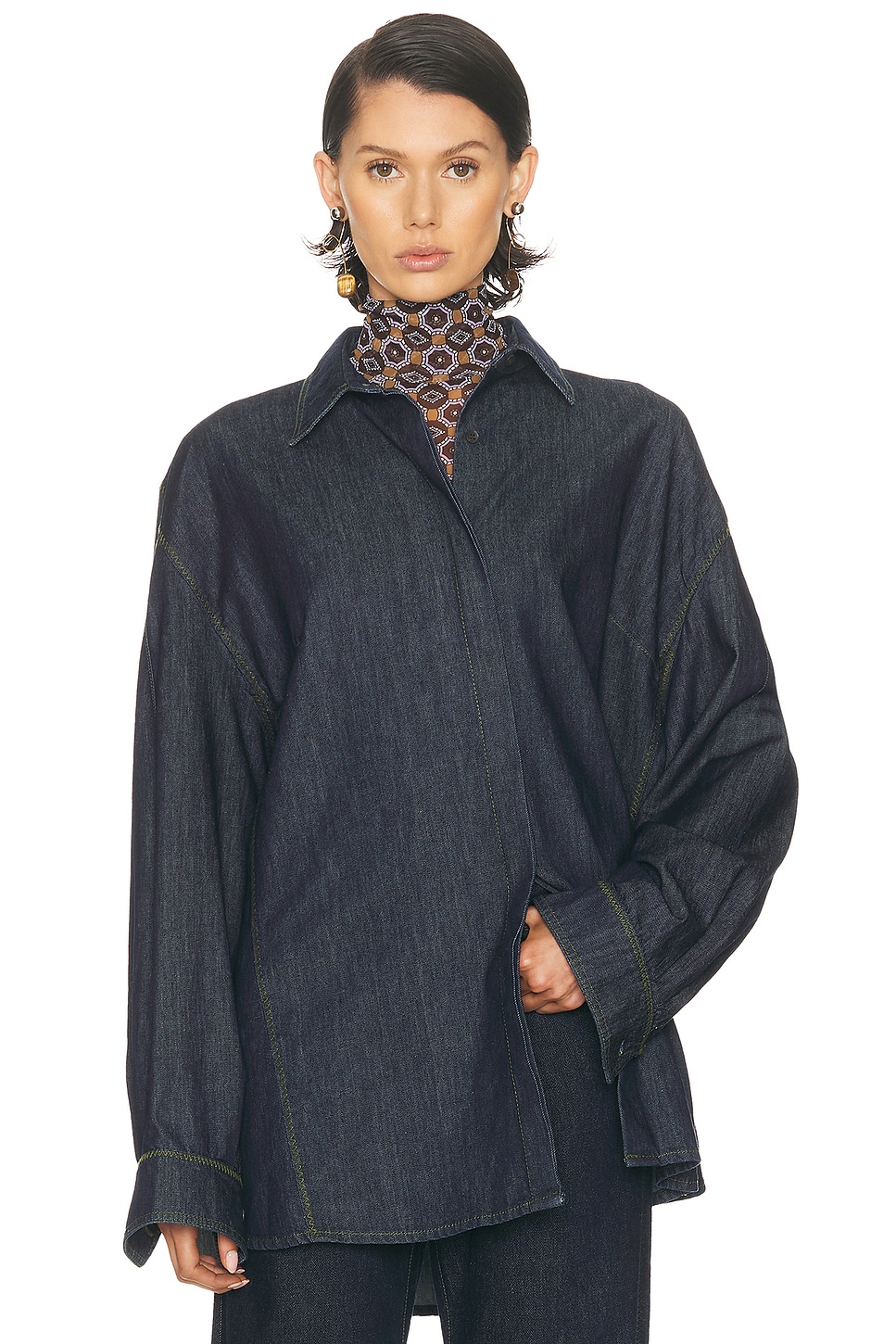 Image 1 of Dries Van Noten Camis Shirt in Indigo