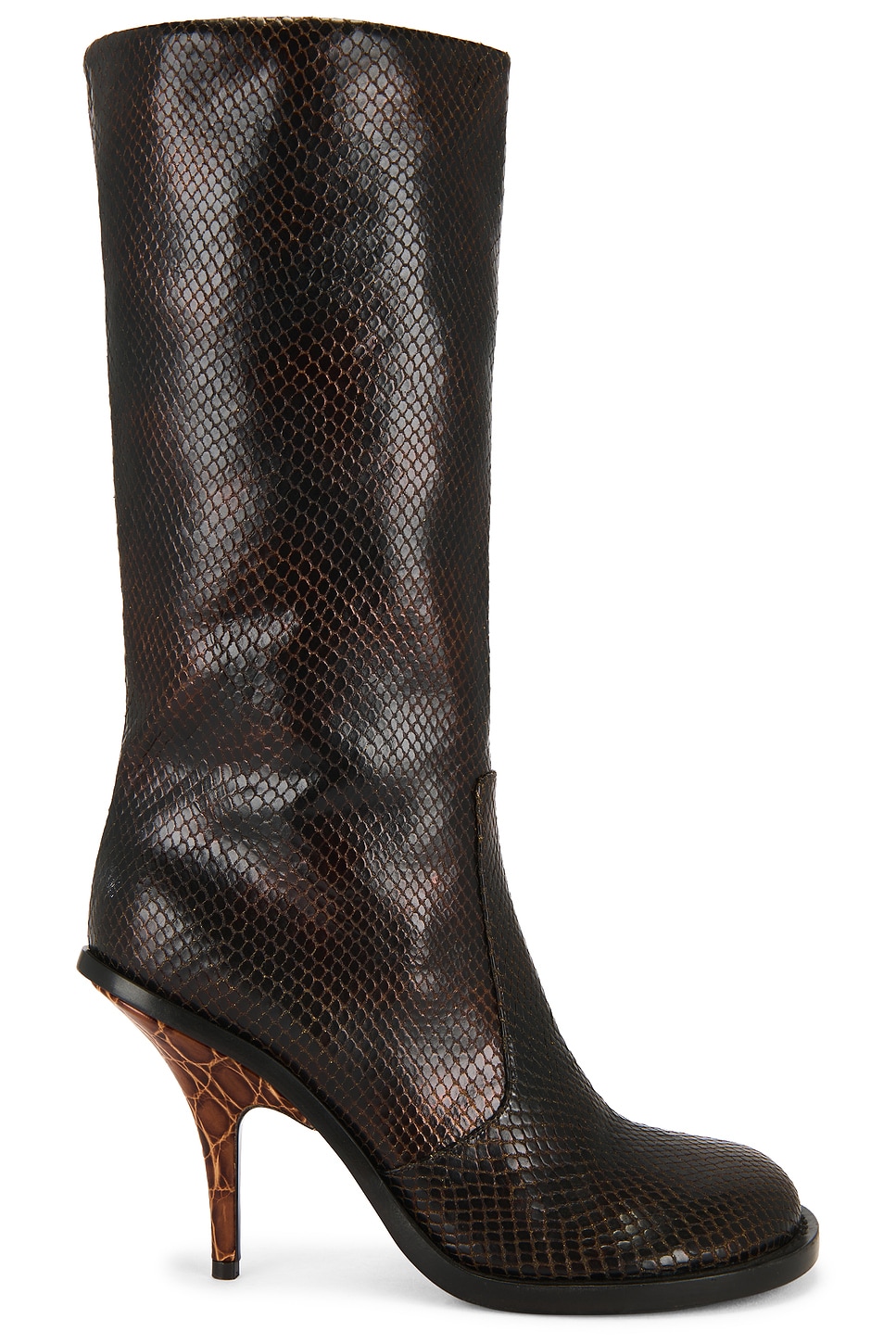 Image 1 of Dries Van Noten Leather Boot in Dark Brown
