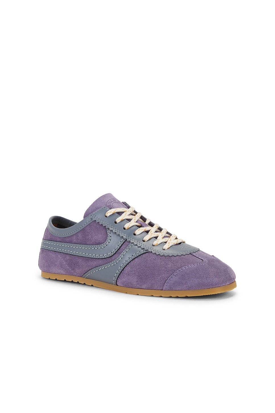 Dries Van Noten Mixed Leather Retro Runner Sneakers In Purple