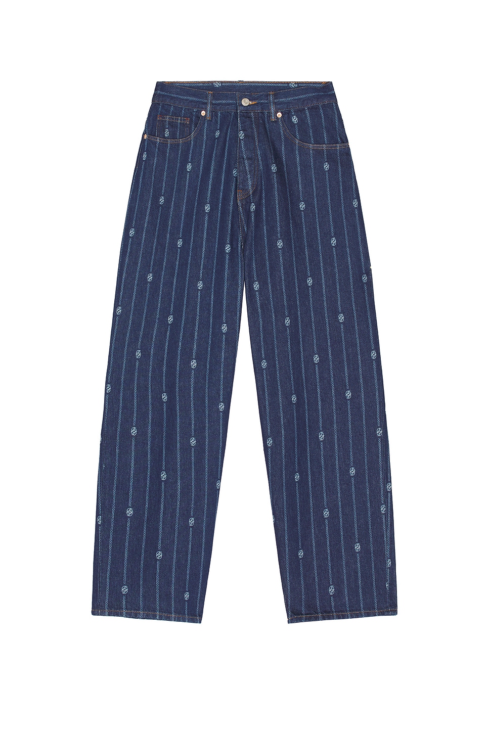 Image 1 of Drôle De Monsieur Le Jean Baggy Monogramme in Stone Wash