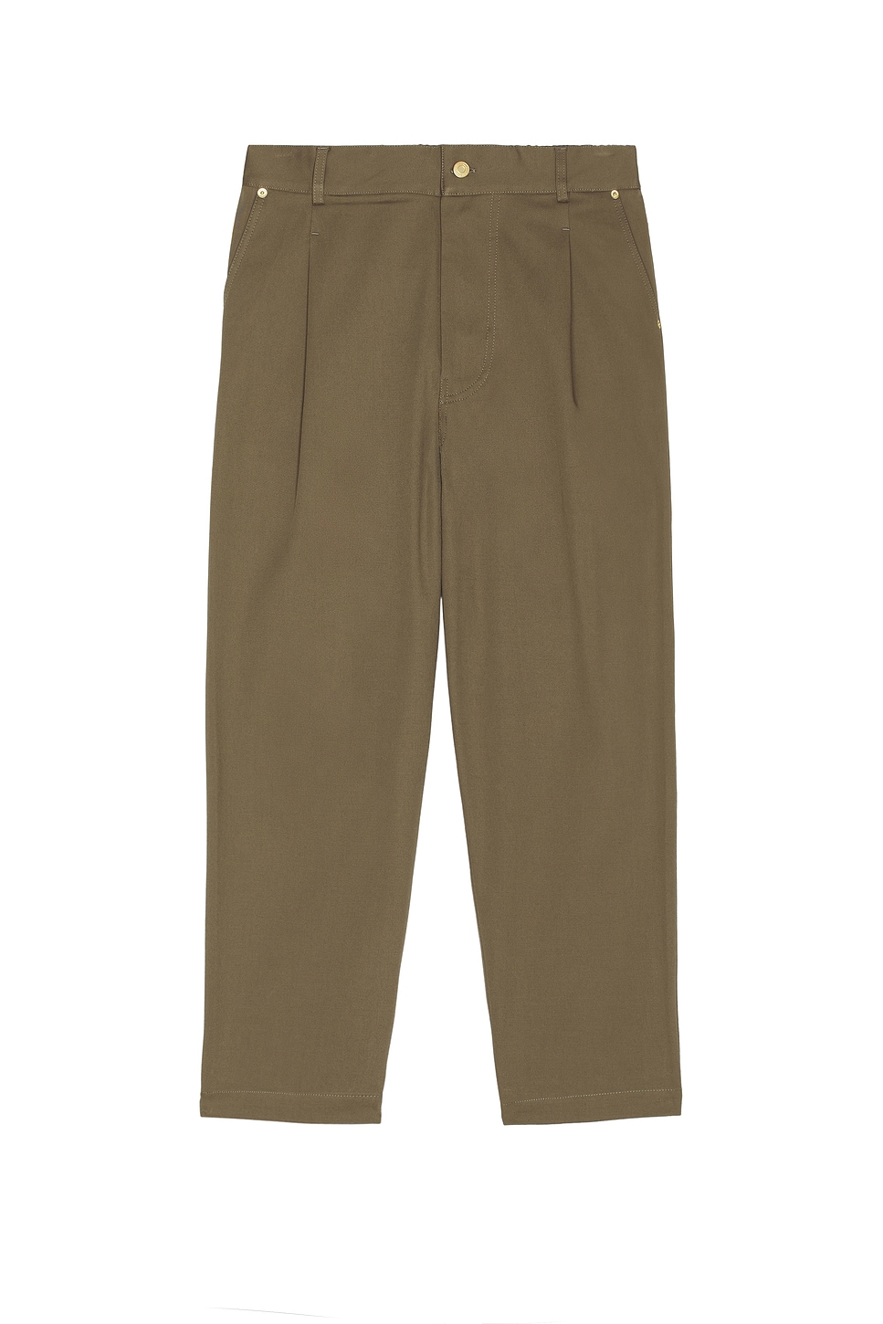 Image 1 of Drôle De Monsieur Le Pantalon Cropped Twill Pants in Taupe