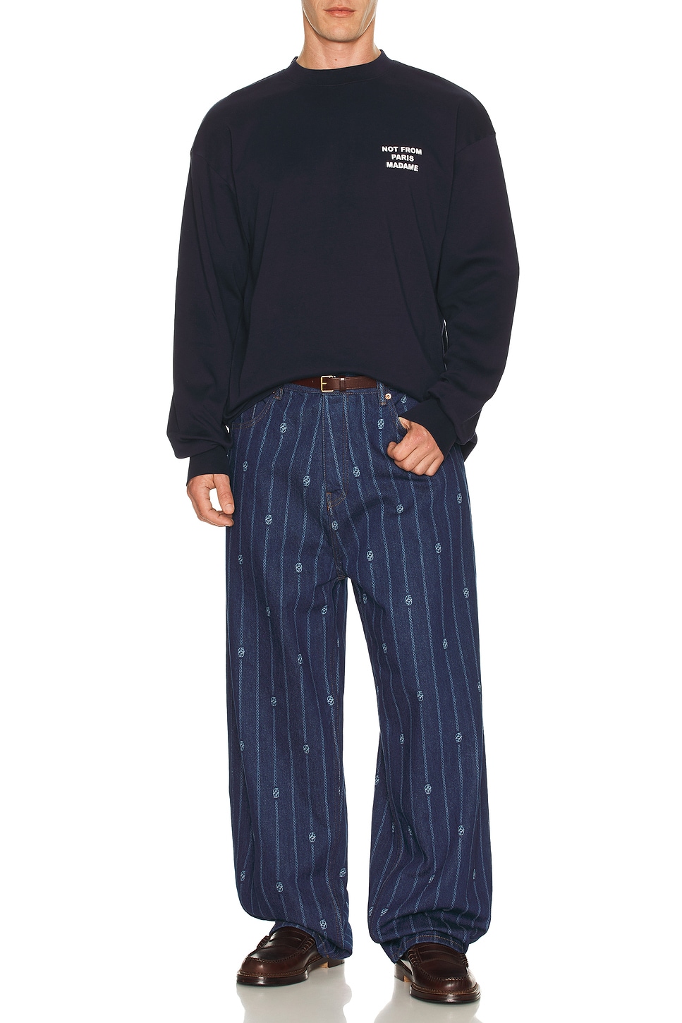 Drle De Monsieur Dr?le De Monsieur Le T-shirt Slogan ml In Blue