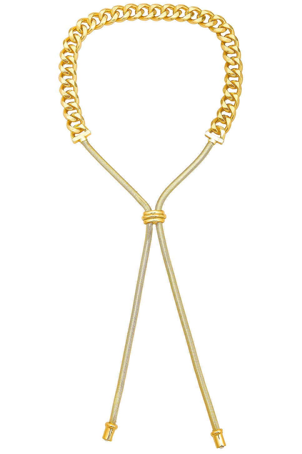 Demarson Nadia Adjustable Choker Necklace in 12k Shiny Gold & Worn Gold