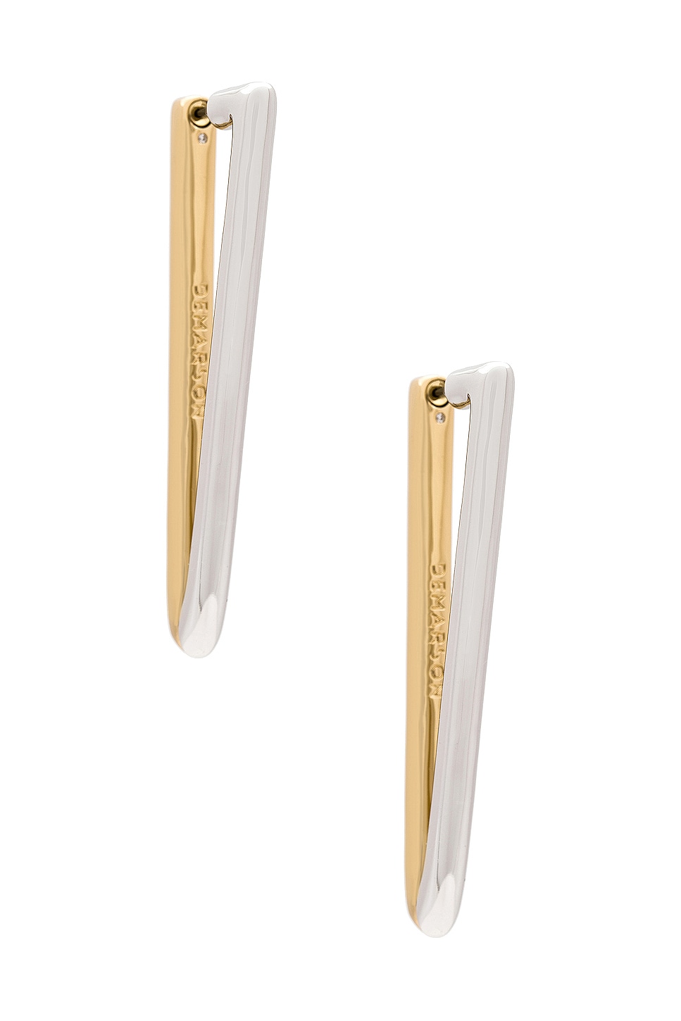 Image 1 of Demarson Vita Tow Tone Earrings in 12k Shiny Gold