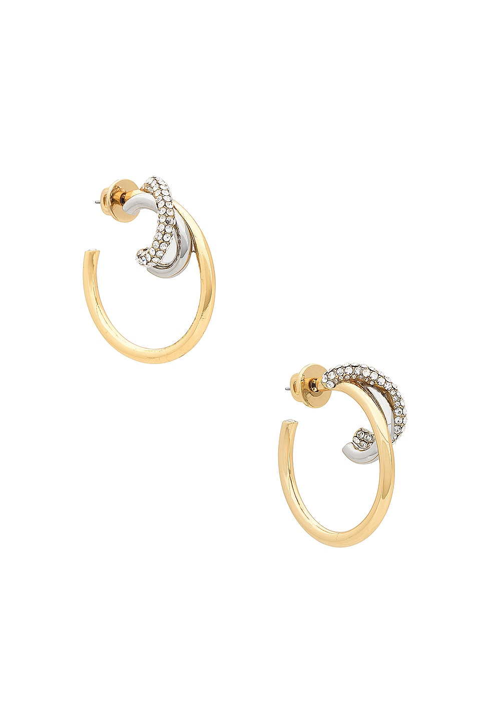 Image 1 of Demarson Blythe Hoop Earrings in 12k Gold & Crystal
