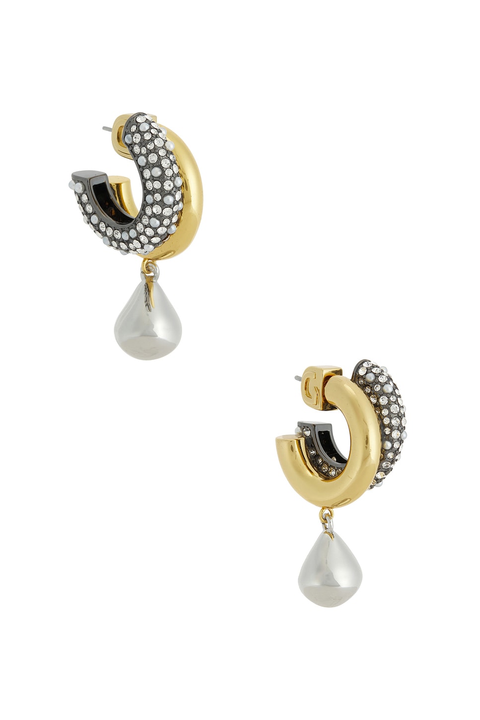 Image 1 of Demarson Dezi Earrings in 12k Shiny Gold, Hem, & Crystal