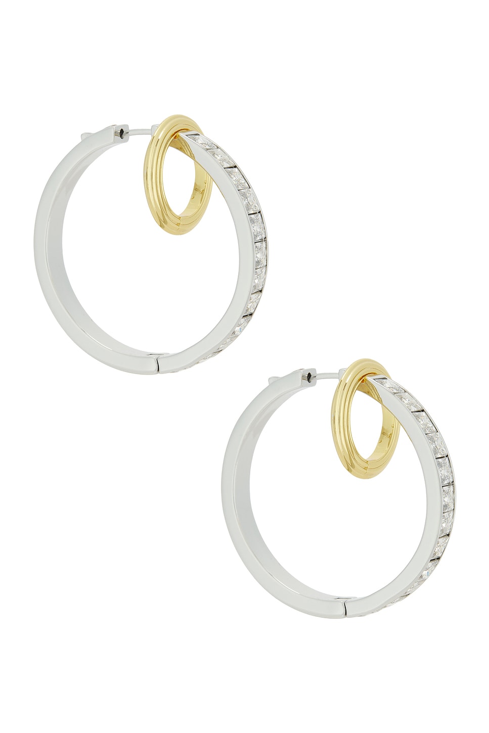 Image 1 of Demarson Isla Hoop Earrings in 12k Shiny Gold & Crystal