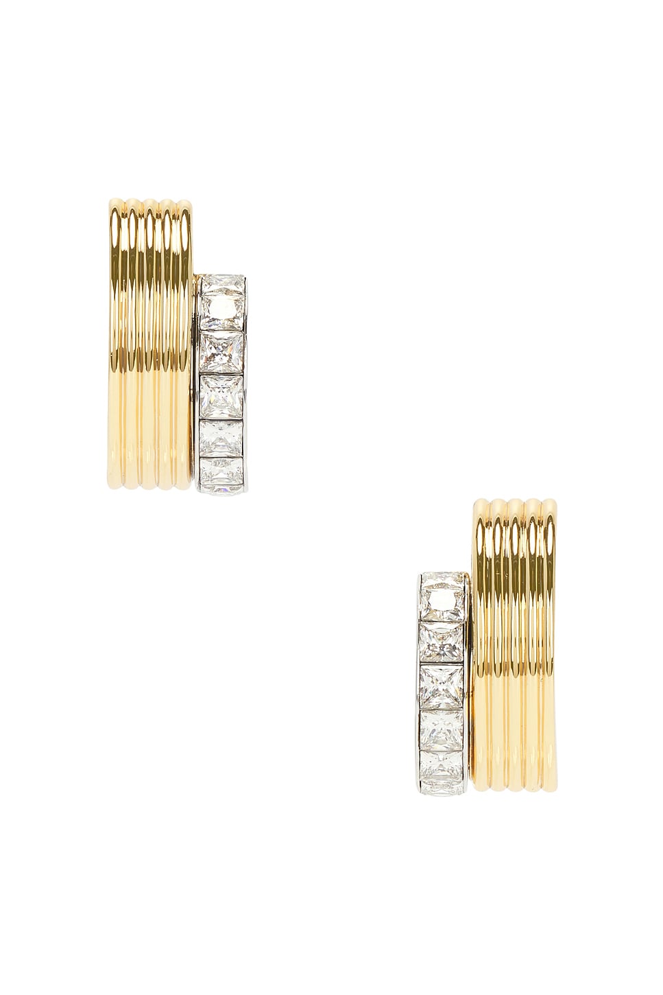 Image 1 of Demarson Mercer Earrings in 12k Shiny Gold, Silver, & Crystal