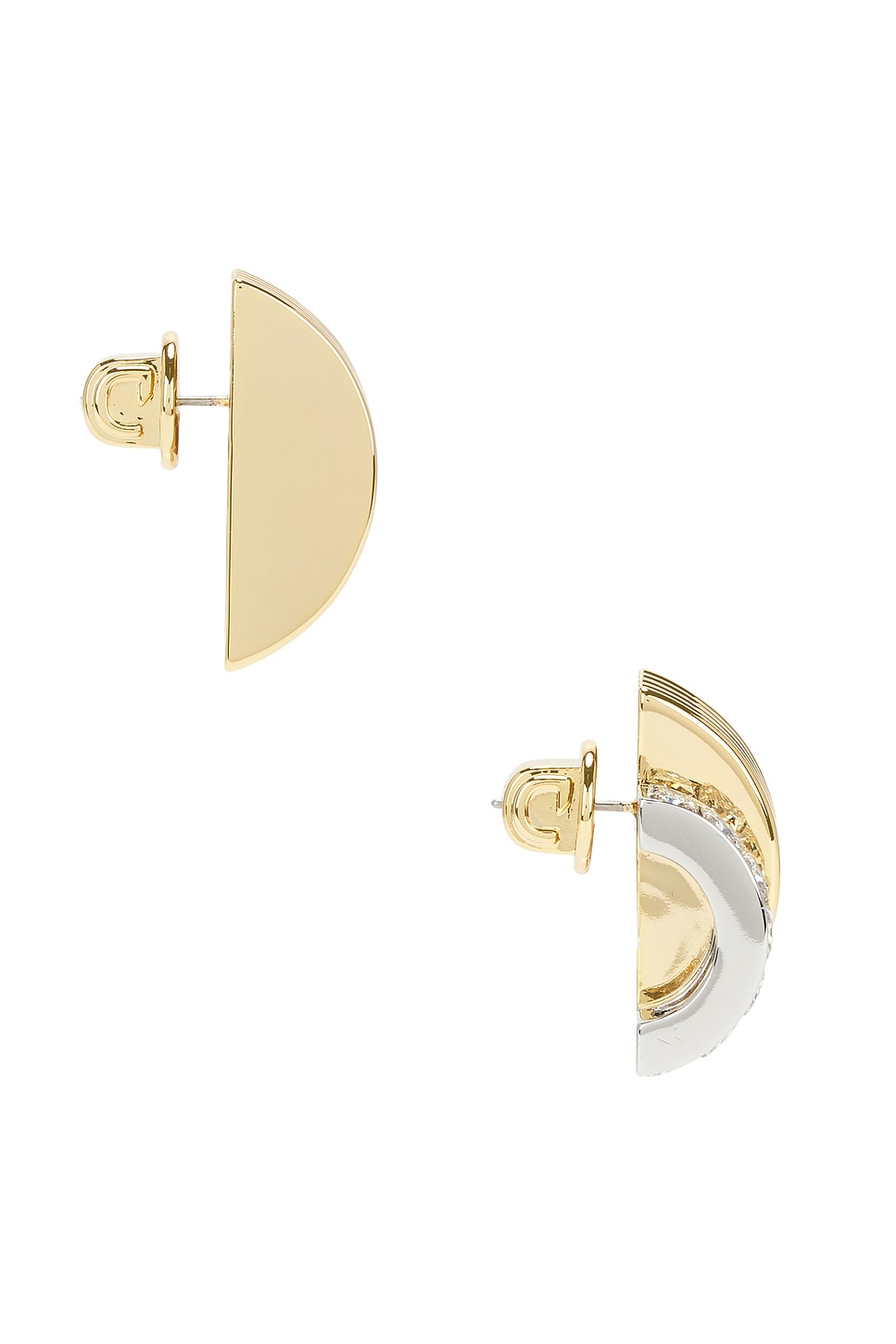 Shop Demarson Mercer Earrings In 12k Shiny Gold  Silver  & Crystal