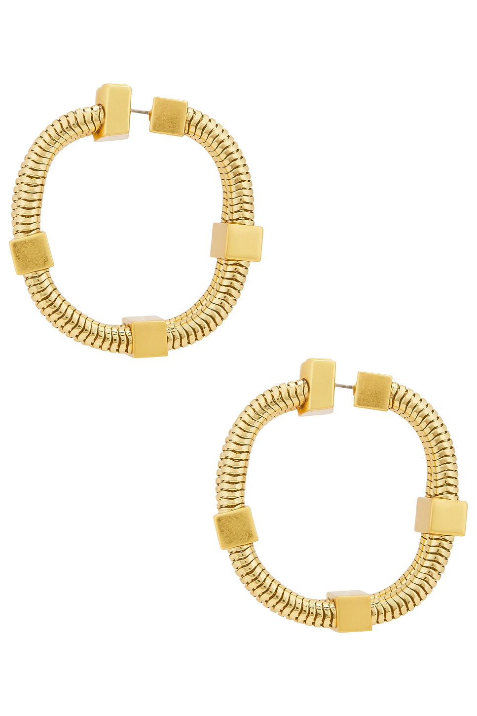 Shop Demarson Laina Hoop Earrings In 12k Shiny Gold & Worn Gold