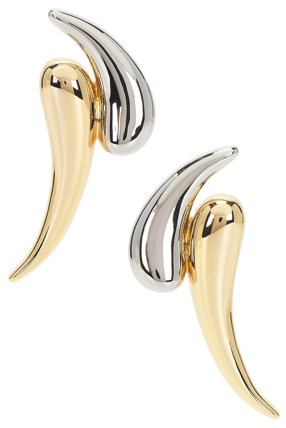 Aries Earrings in Metallic Gold,Metallic Silver