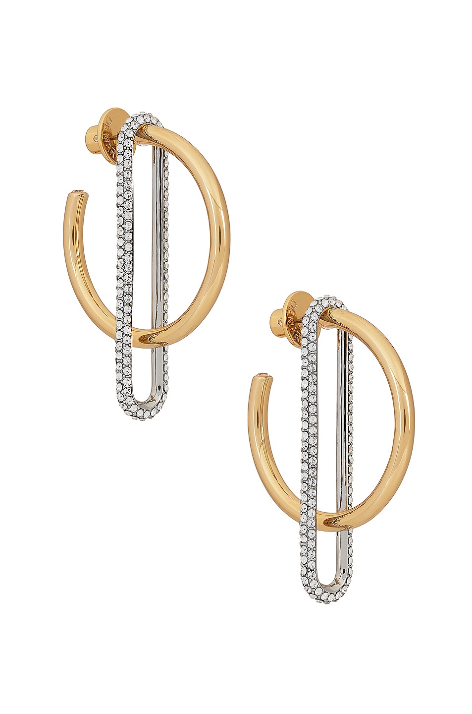 Image 1 of Demarson Astra Hoop Earrings in 12k Shiny Gold & Crystal
