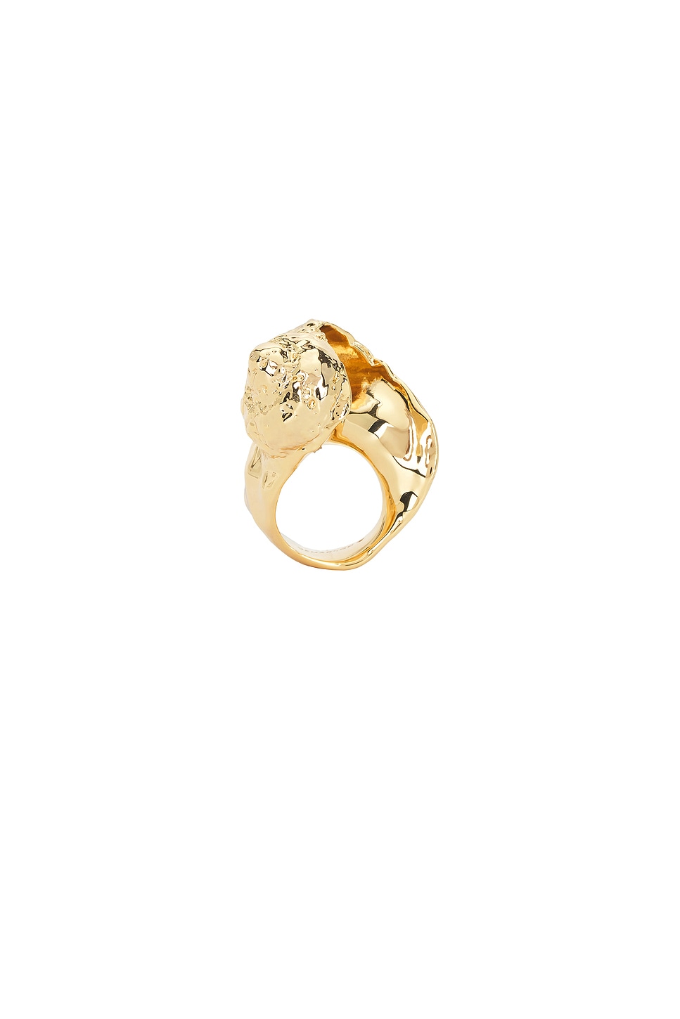 Shell Ring in Metallic Gold