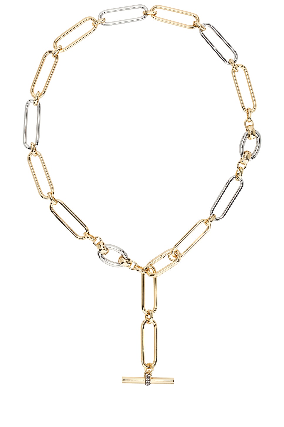 Theo Necklace in Metallic Gold,Metallic Silver