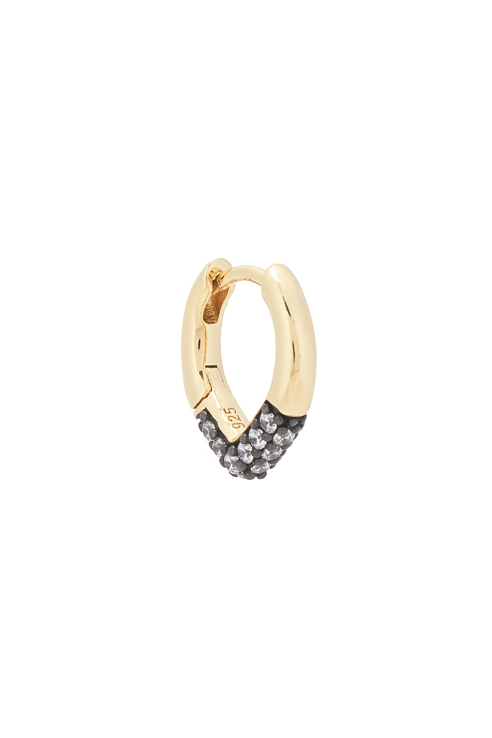 Image 1 of Demarson Kai Hoop Earrings in Gold, Gunmetal, & Crystal