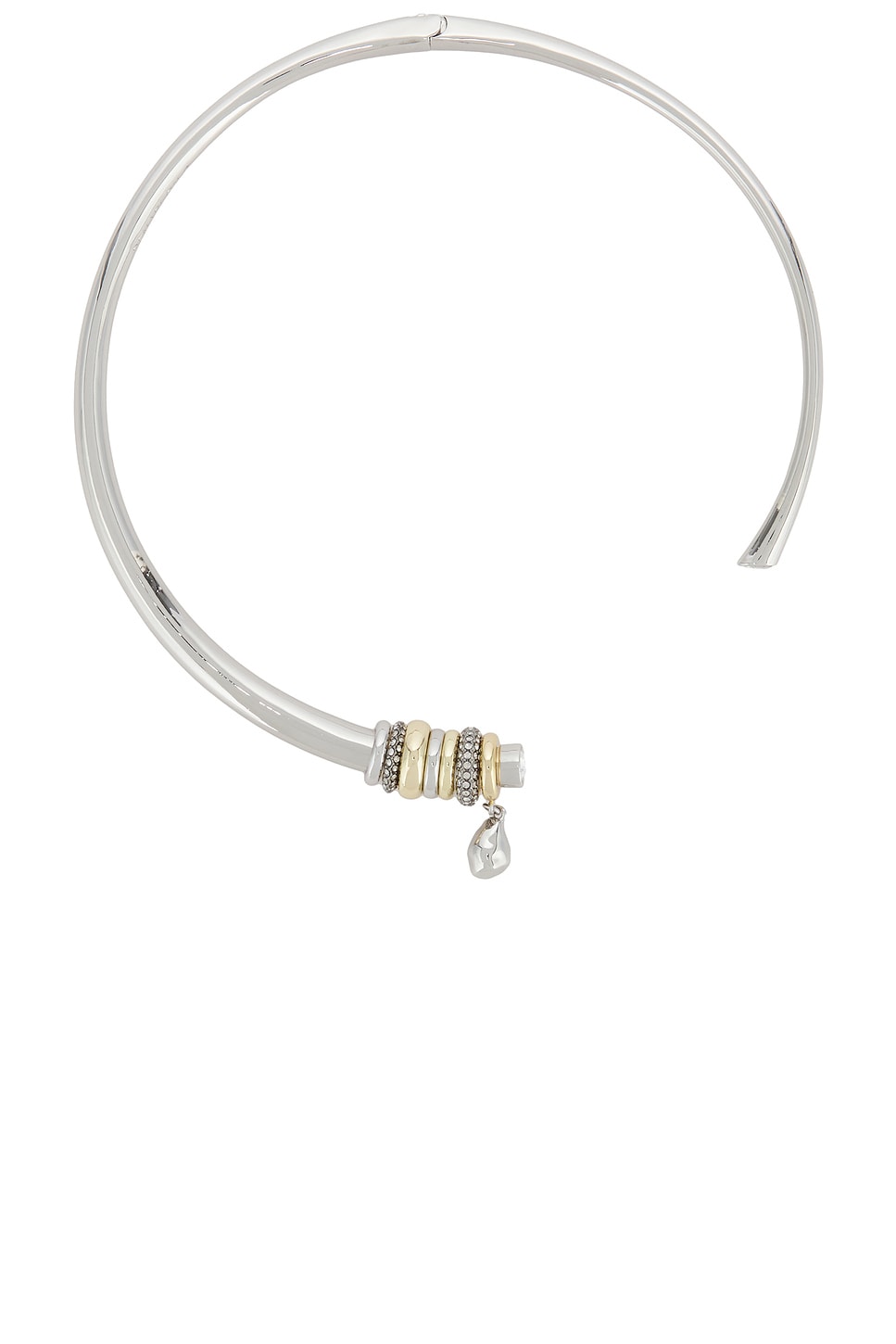 Image 1 of Demarson James Collar Necklace in Iridium, Gold, & Pave